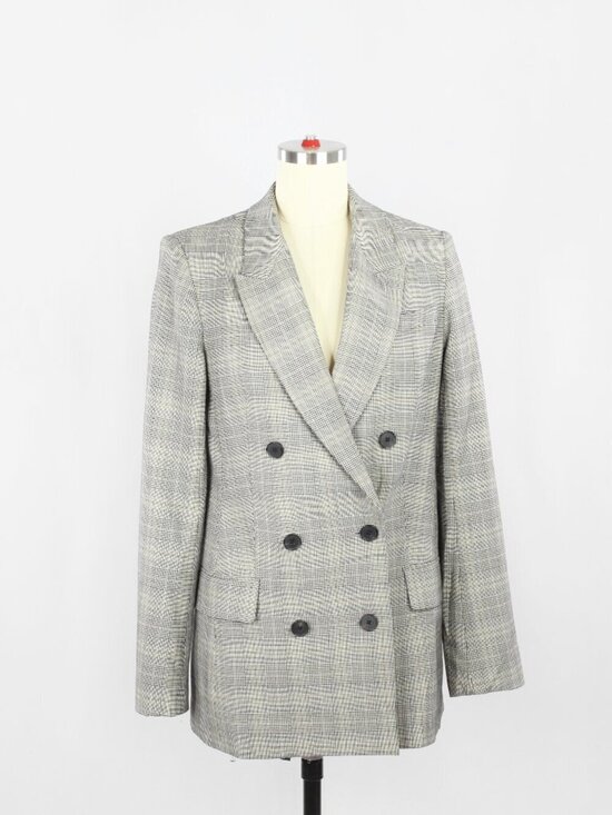 Aritzia Jackets & Blazers - Aritzia BABATON Samuel Grey Glen Check Double Breasted Blazer Jacket, Size 2